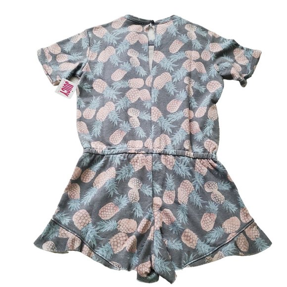 Juicy Couture romper womens size small Gray color Pineapple print ruffle details - Picture 3 of 12